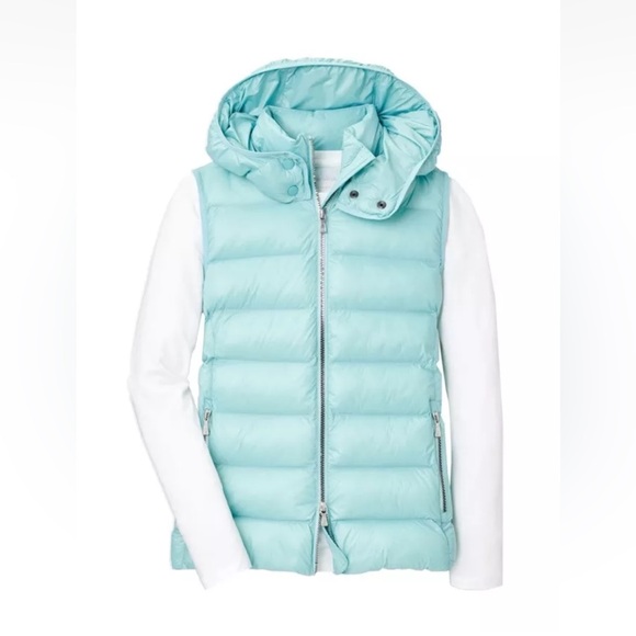 Peter Millar Golf Chiron Hooded Vest Cirrus Blue LF2EZ302 Women’s Size Large NWT - Picture 8 of 13